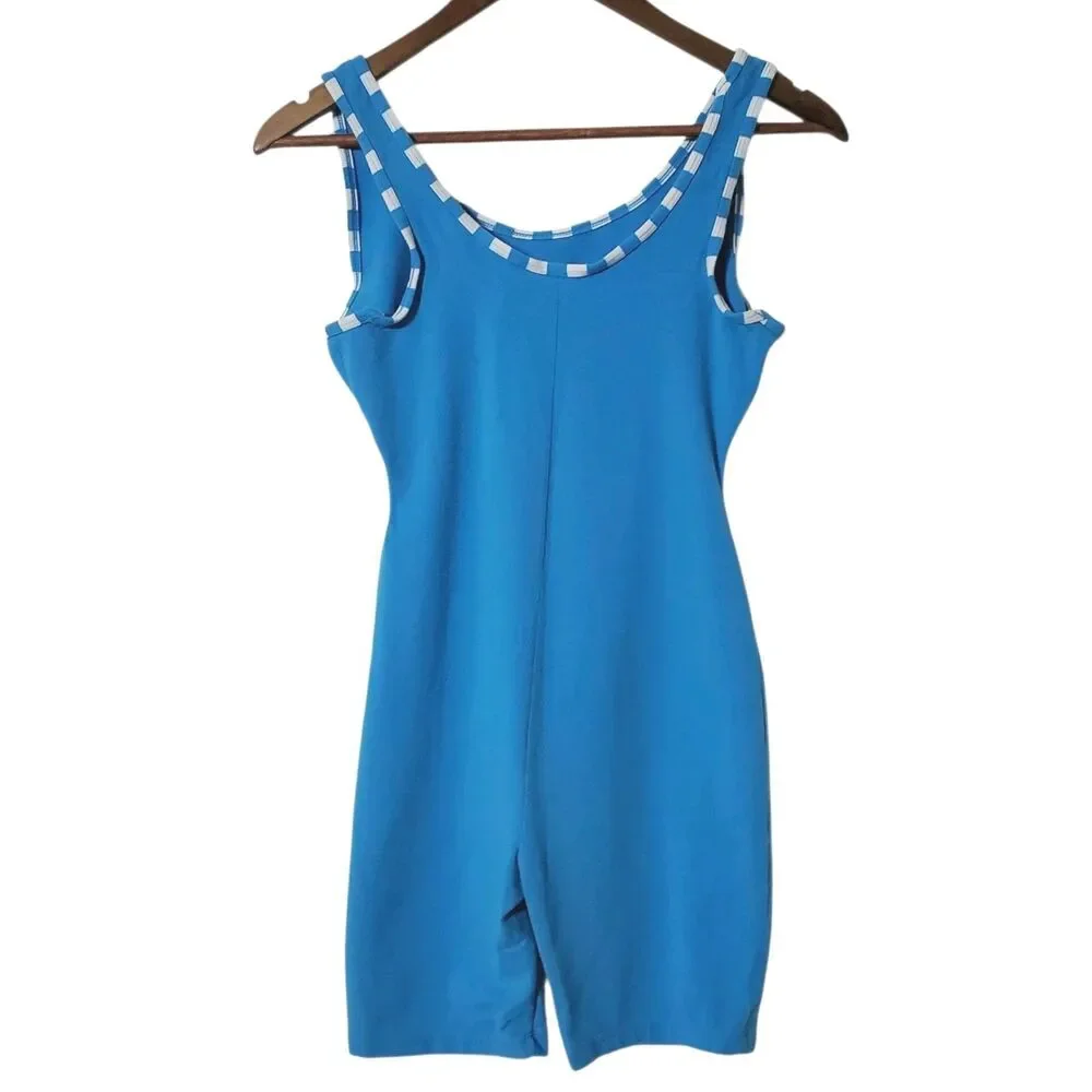 Vintage Disney POOH & Tigger Dance Gym Unitard Girls Size Large Blue Playsuit
